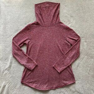 Max Studio cotton blend turtleneck cowl neck sweater cozy loose maroon size S